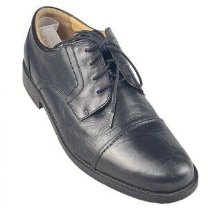 Chaps Mens Black Leather Oxford Dress Shoes Lace-Up Cap Toe Size 11